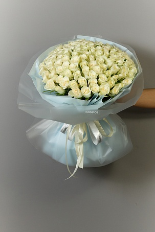 Букет 101 роза Кения Белая