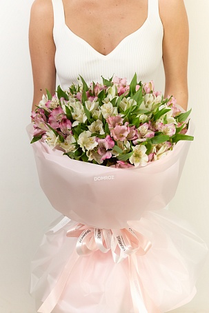 Букет 25 нежных альстромерий