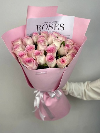 Букет 25 роз эквадор нежных