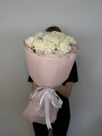 Букет 15 белых диантусов