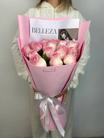 Букет 15 роз эквадор нежных