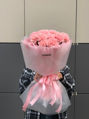 Букет 15 розовых диантусов купить с доставкой в Набережных Челнах