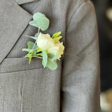 Букет невесты Белоснежный с бутоньеркой