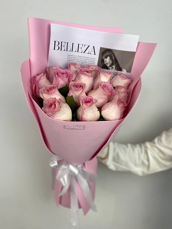 Букет 15 роз эквадор нежных