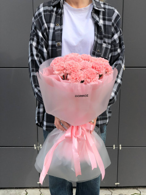 Букет 15 розовых диантусов купить с доставкой в Набережных Челнах