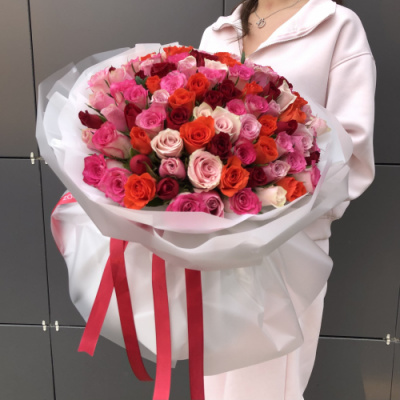 Букет 101 роза Кения Микс