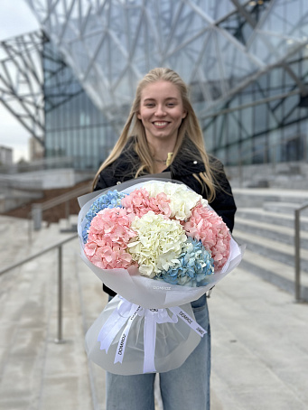 Пастельный микс из 7 гортензий